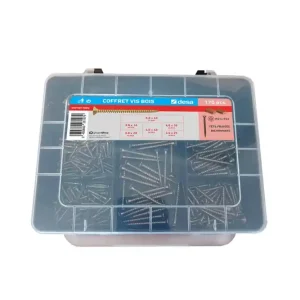 Achat Immédiat Vis bois agglo tête fraisée bichromatée coffret de 170 pièces DESA