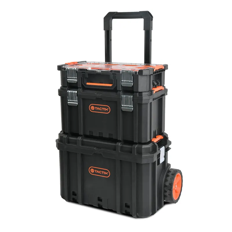 Offre Limitée Servante de chantier coffre avec 3 modules empilables TACTIX