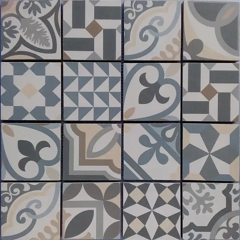 Mosaïque sol/mur intérieur effet carreaux ciment NICE MOON 32,5 x 32,5 cm vendu à l‘unité DISTRIMAT Vente Flash