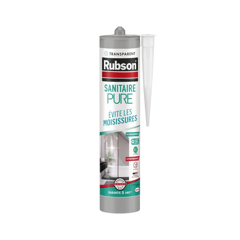 Mastic Silicone Sanitaire Pure Transparent 280 ml RUBSON Remise
