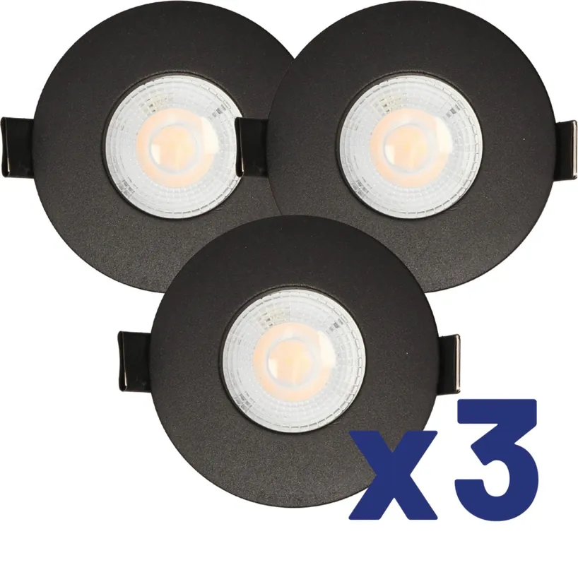 Pas Cher Spots LED encastrables module remplaçable lumière blanc chaud Noir par 3 - Ruby ARLUX