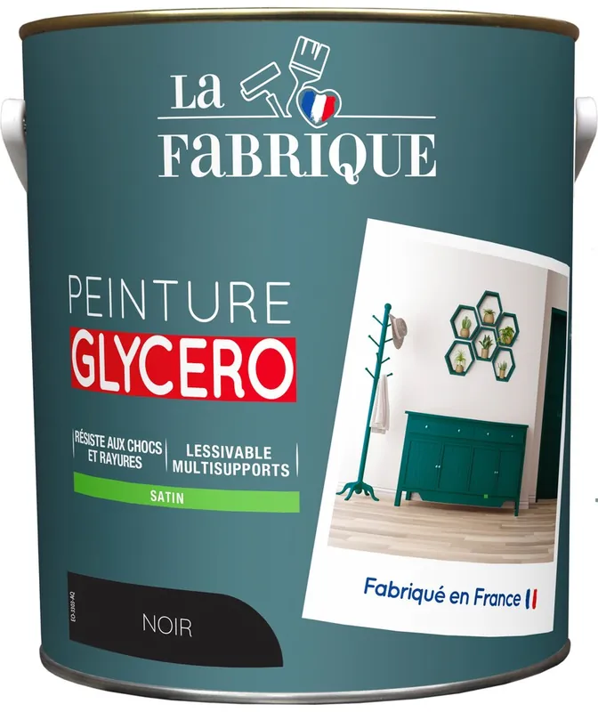 Peinture glycero Noir satin 2,5 l - LA FABRIQUE Livraison Express
