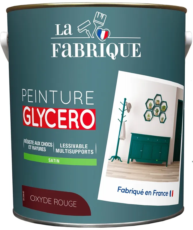 Peinture glycero Oxyde Rouge satin 2,5 l - LA FABRIQUE Offre Exclusive