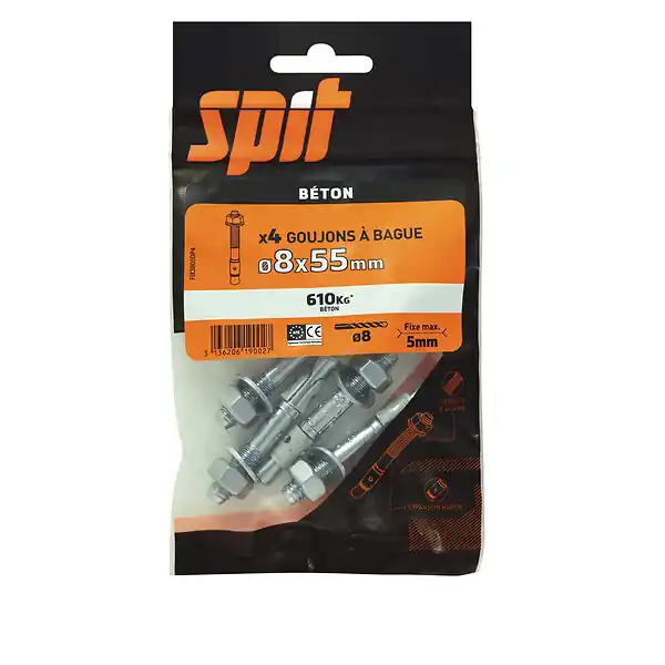Quantité Limitée Sachet de 4 FIX3 D8x55mm RED HEAD