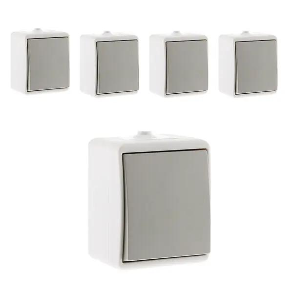 Lot de 5 interrupteurs va-et-vient étanches IP54 - Zenitech Pas Cher