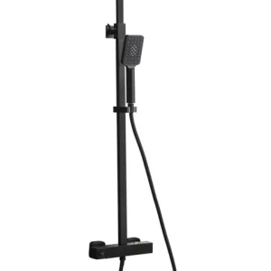 Expédition Rapide Colonne de douche carrée avec mitigeur thermostatique noire Square 300 ESSEBAGNO