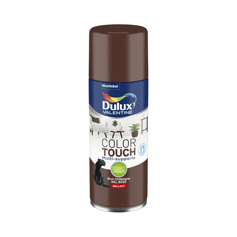 Commander Maintenant Bombe de peinture Color Touch brun châtaigne RAL 8016 brillant 400 ml - DULUX VALENTINE