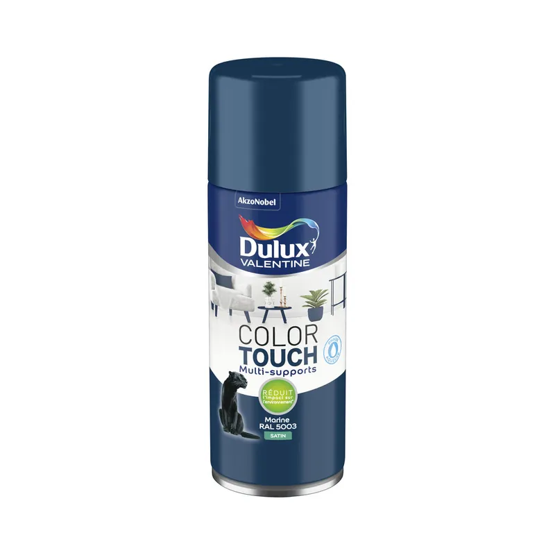 Petit Prix Bombe de peinture Color Touch marine RAL 5003 satin 400 ml - DULUX VALENTINE