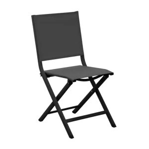 Acheter En Ligne Chaise de jardin pliante THEMA aluminium graphite noir - PROLOISIRS