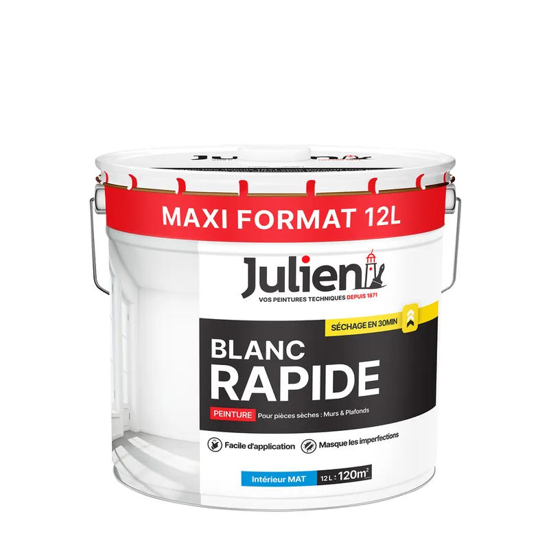 Livraison Express Peinture acrylique Rapide blanc w mat 12 l - JULIEN