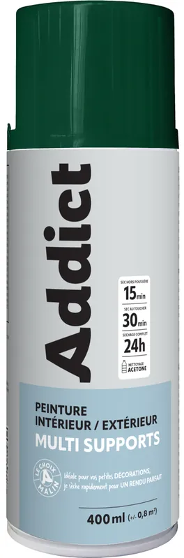 Petit Prix Bombe de peinture multi supports vert brillant éco 400 ml - ADDICT