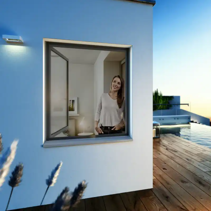 Meilleur Choix Moustiquaire et cadre fixe ultra plat pour fenêtre 100x120 cm GRIS WINDHAGER