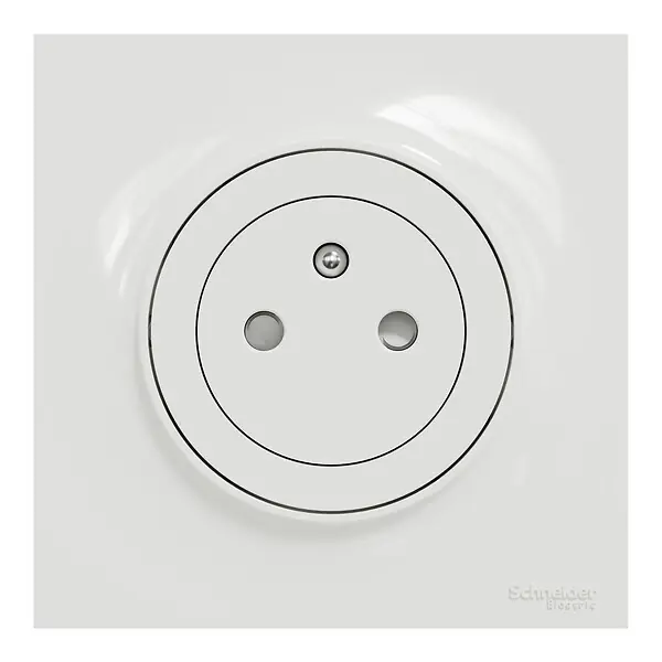 Retour Gratuit Prise 2P+T affleurante Odace - Blanc - Plaque et griffes SCHNEIDER ELECTRIC