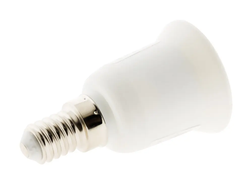 Adaptateur de douille électrique E14 vers E27 plastique blanc - ZENITECH Must-Have