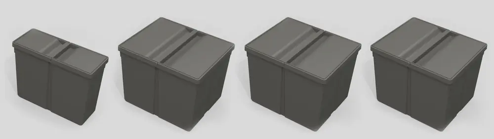 4 poubelles tri selectif 120cm Remise