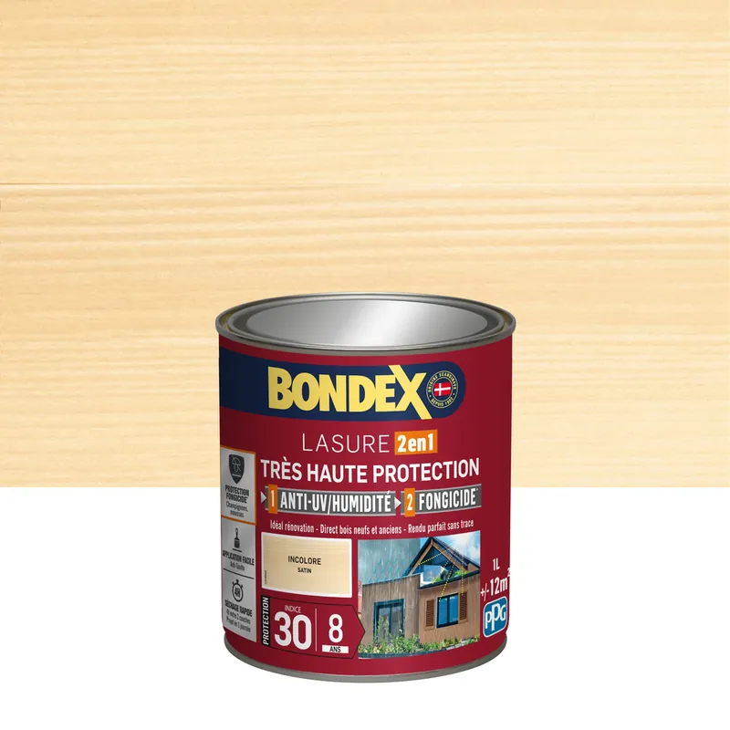 Lasure très haute protection 8 ans incolore 1 l BONDEX Seulement Aujourd'hui