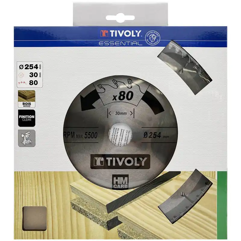 Acheter Direct Lame de scie circulaire de finition 80 dents diamètre 254 mm alésage 30 mm TIVOLY
