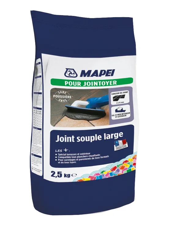 Joint de carrelage souple large blanc 2,5 kg MAPEI Prix Promo