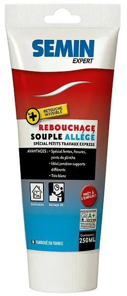 Enduit de rebouchage allégé - Blanc - 250ml SEMIN Nouveauté