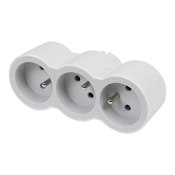 Prix Cassé Fiche multiprise 3 prises frontales - Blanc Gris - 16A 3680W LEGRAND