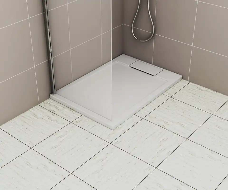 Receveur de douche 70x100 cm résine blanc brillant Island - OCEA Quantité Limitée
