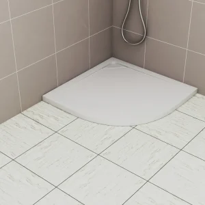 Commander Maintenant Receveur de douche 1/4 de cercle 90x90 cm résine blanc brillant Island - OCEA