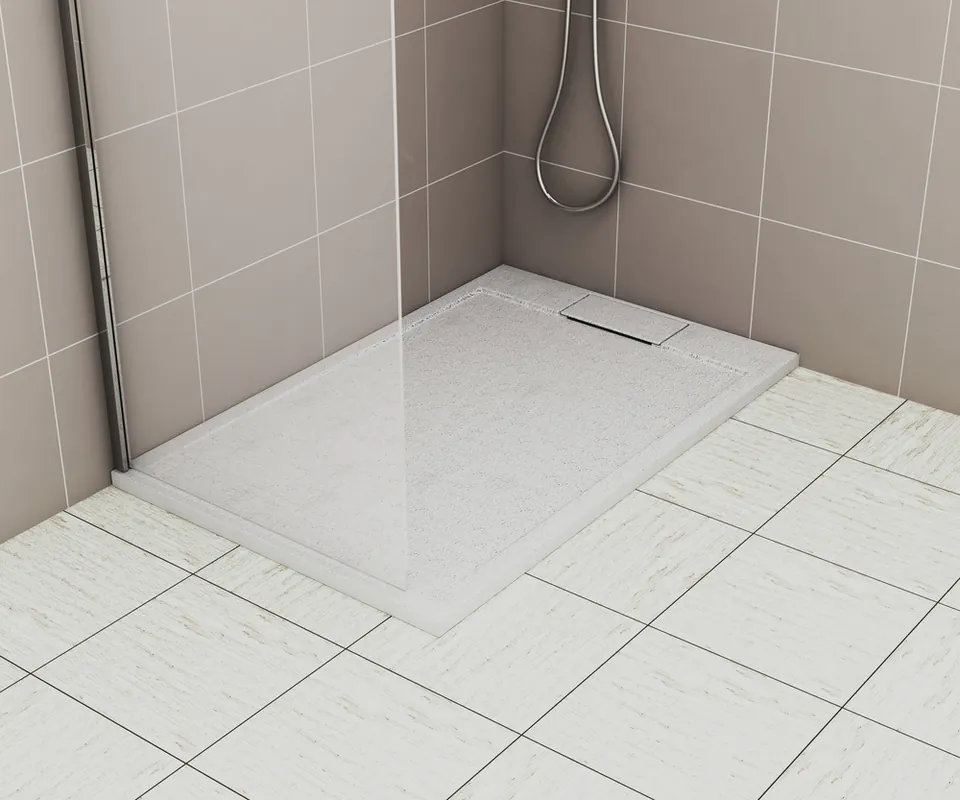 Receveur de douche 90x140 cm résine blanc mat Island - OCEA Super Prix