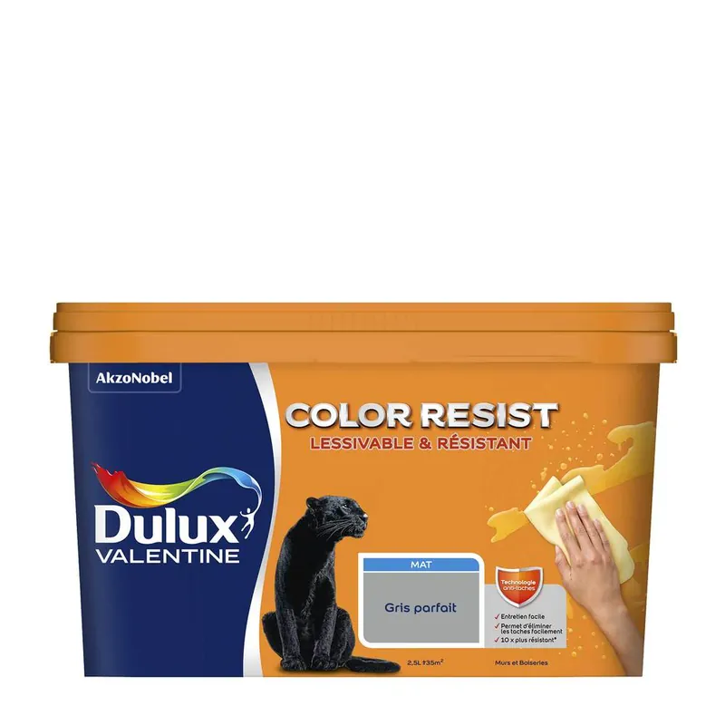 Peinture Color Resist murs et boiseries Gris Chic mat 2,5 l - DULUX VALENTINE Achetez Aujourd'hui