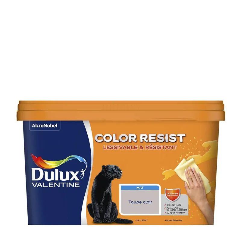 Commande En Gros Peinture Color Resist murs et boiseries Taupe Clair mat 2,5 l - DULUX VALENTINE