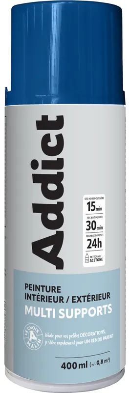 Bombe de peinture multi supports bleu brillant éco 400 ml - ADDICT Prix Cassé