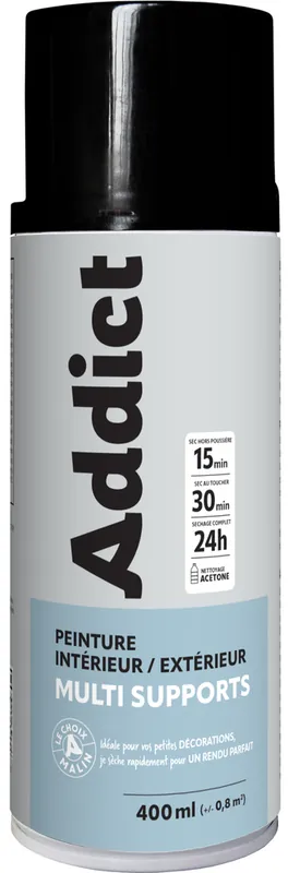Solde Bombe de peinture multi supports noir brillant éco 400 ml - ADDICT