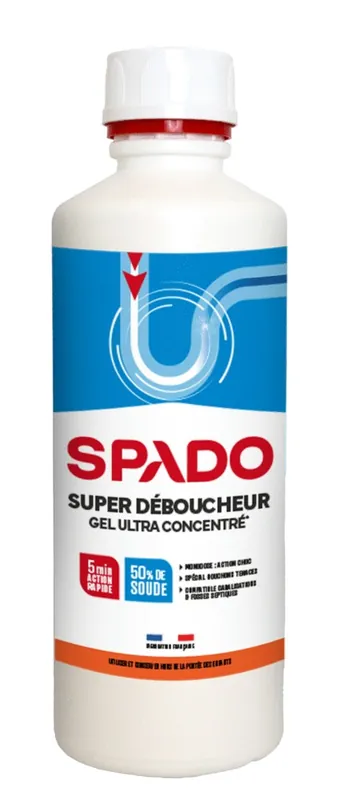 Super déboucheur canalisations gel ultra concentré 500 g SPADO Commander Vite