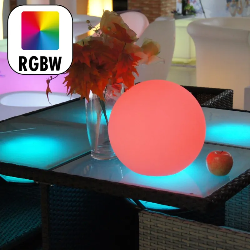 Nouvel Arrivage Boule lumineuse solaire LED Ø25 cm détecteur crépusculaire blanc IP67 200 lumens RGBW - GROUPE DDC