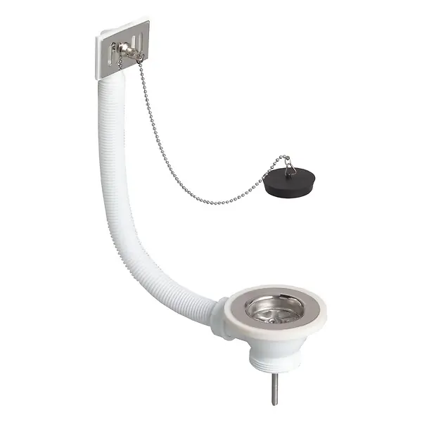 Bonde évier d60 grille inox avec trop plein WIRQUIN Vente Directe