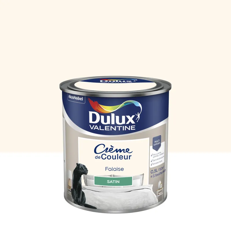 Acheter En Ligne Peinture Crème de Couleur Falaise satin 500 ml - DULUX VALENTINE