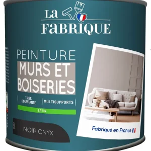 Acheter Direct Peinture mur et boiserie Noir Onyx satin 125 ml - LA FABRIQUE