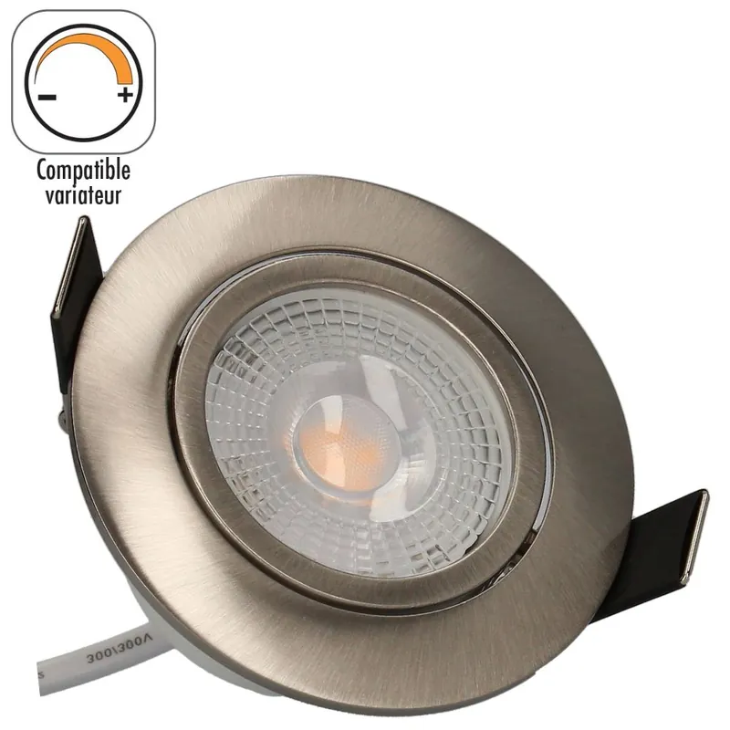 Paiement Sécurisé Spot LED encastrable dimmable et orientable module remplaçable Acier - Ruby ARLUX