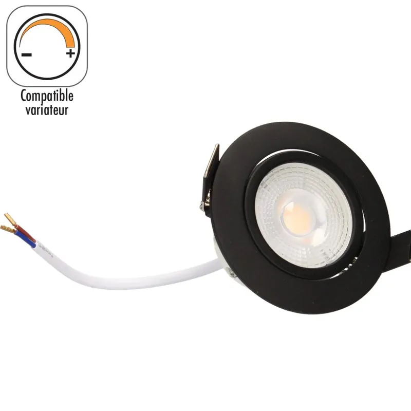 Livraison Express Spot LED encastrable dimmable et orientable module remplaçable Noir - Ruby ARLUX