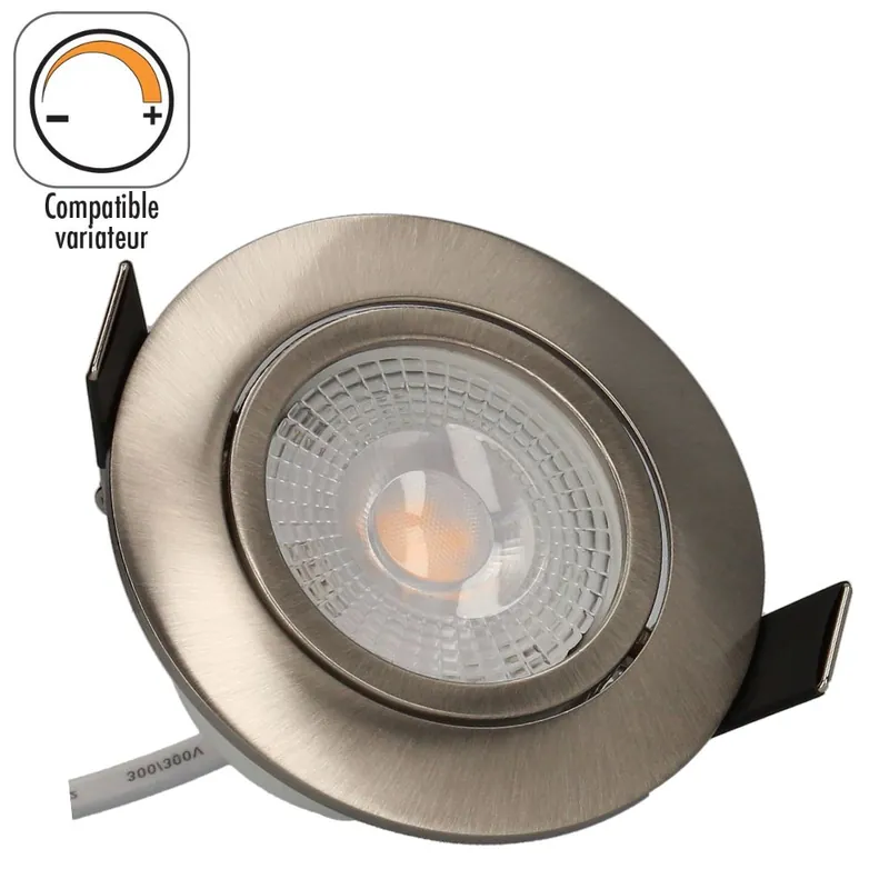 Commander Maintenant Spot LED encastrable dimmable et orientable module remplaçable Acier - Ruby ARLUX