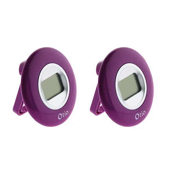Satisfait Ou Remboursé Lot de 2 thermomètres intérieurs LCD - Violet - Otio