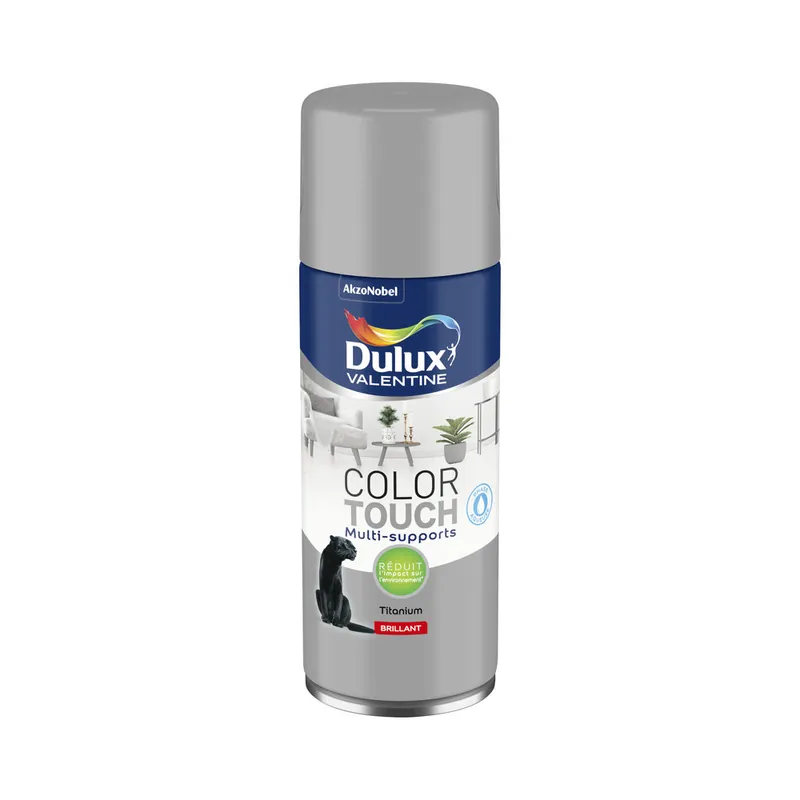 Promotion Bombe de peinture Color Touch titanium brillant 400 ml - DULUX VALENTINE