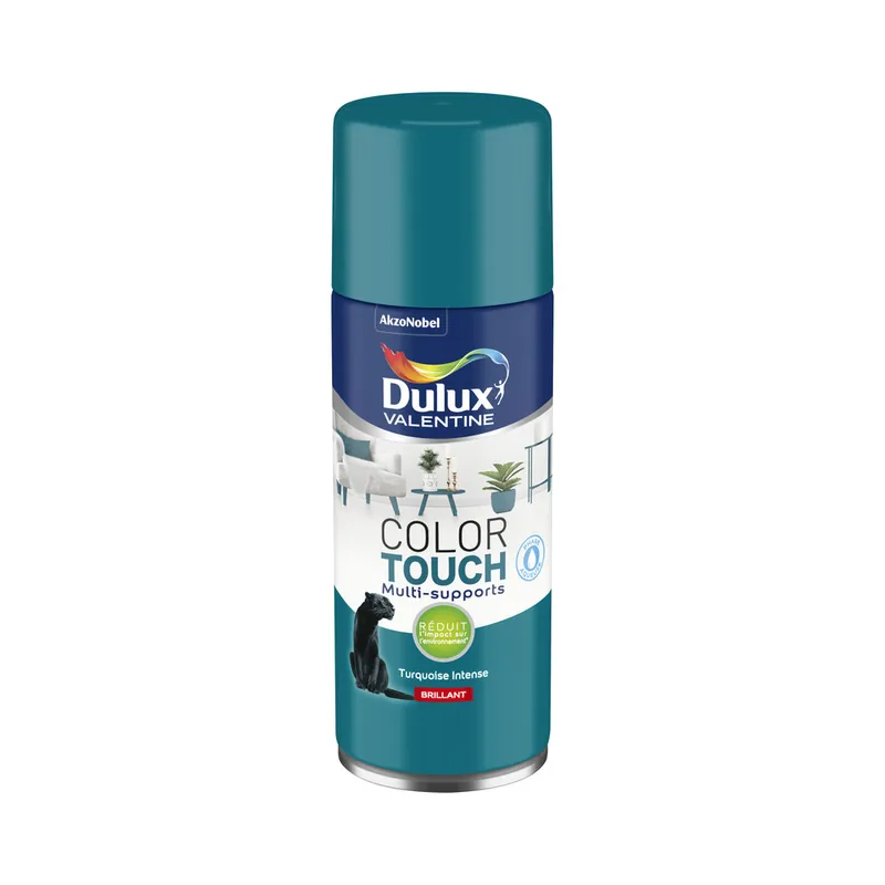 Achetez Aujourd'hui Bombe de peinture Color Touch turquoise intense brillant 400 ml - DULUX VALENTINE
