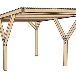 Abri garage carport simple en Y avec toit en PVC 612 Livraison gratuite domicile WEKA Dernier Modèle