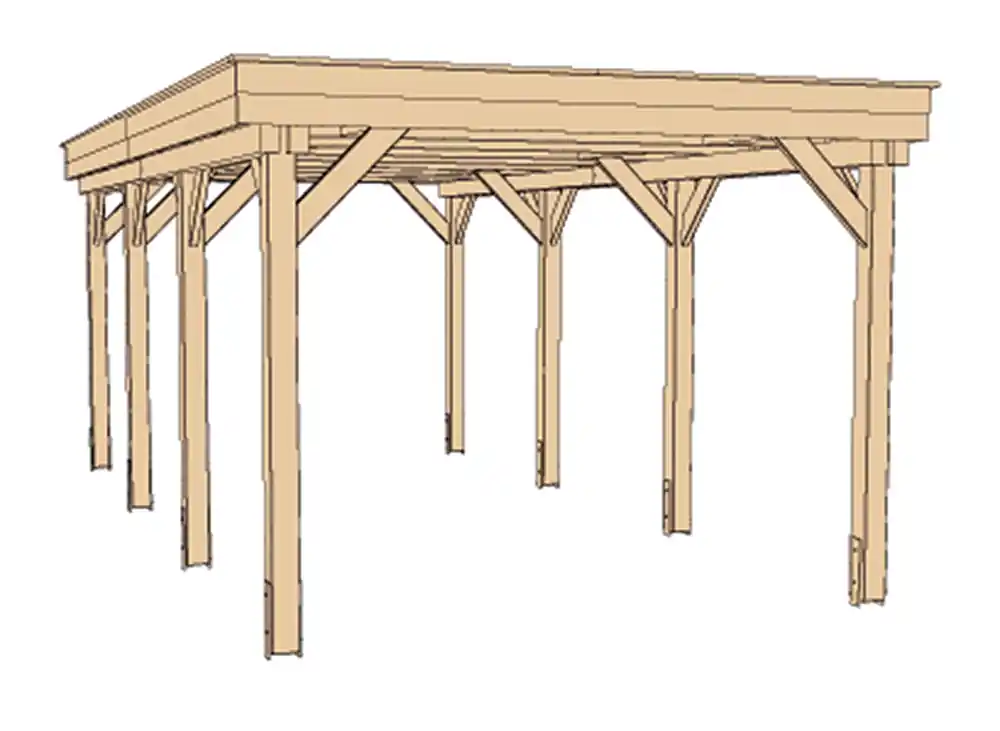 Carport simple 609 Livraison gratuite domicile, Livraison à domicile incluse - WEKA Paiement Sécurisé