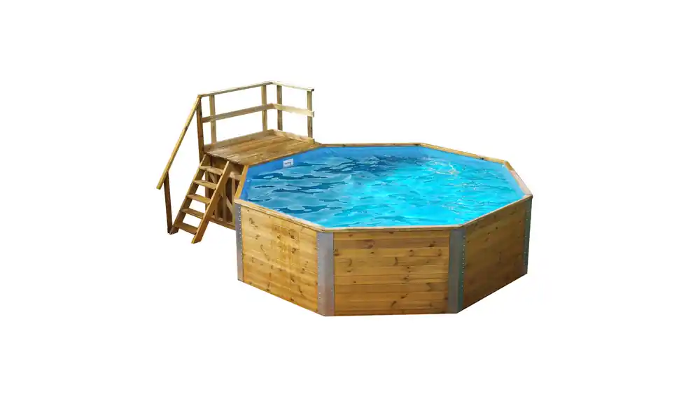 Piscine hors sol ronde bois massif Ø 397 cm 104 x 157 cm hauteur 116 cm, Livraison à domicile incluse - WEKA Must-Have