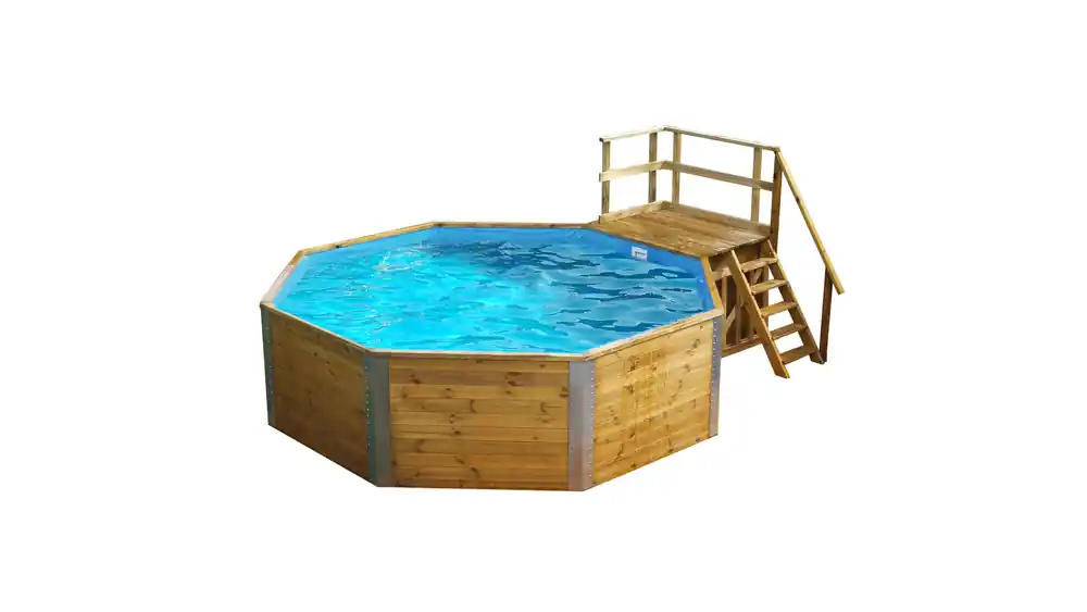 Vente Flash Piscine hors sol ronde bois massif Ø 500 cm 471 x 571 cm hauteur 116 cm, Livraison à domicile incluse - WEKA