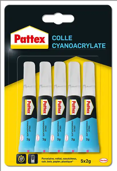 Quantité Limitée Colle cyanoacrylate liquide - Lot de 5 - 2g pièce PATTEX