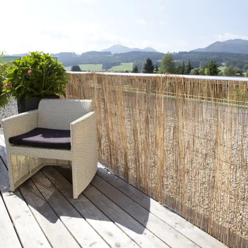 Meilleur Choix Brise vue naturel en paillon pelé 2 m x 5 m WINDHAGER