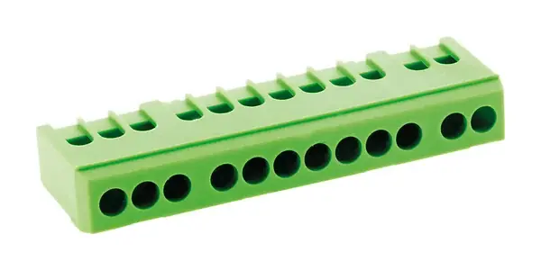 Bon Plan Bornier de terre 12 modules - Cuivre - Vert - Rail DIN ZENITECH