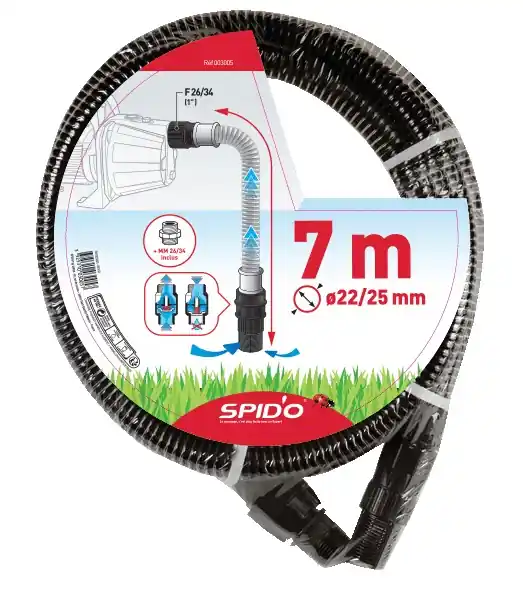 Prix Réduit Tuyau d‘aspiration pour pompe équipé L 7m diamètre 22 mm pvc SPID‘O